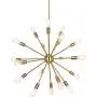 18 Lights Sputnik Chandelier, Brushed Brass Middle Century Industrial Kitchen Pendant Lighting, 55.08'' H x 31.48'' W, Ceiling Light for Dining Room, Foyer, Kitchen, Living Room, ETL Listed