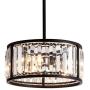 MAYNA Adjustable Pendant Lighting Fixture Clear Glass Circular Mini Industrial Hanging Ceiling Pendant Light, for Kitchen Island, Dining Room, Bedroom, Corridor, Entrance, 3 Lights, Black, 1 Pack