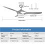 Depuley 52-Inch Flush Mount Ceiling Fan Light with Remote Control, Low Profile 3 Reversible Blades Fan Light Fixture for Living Room/Dining Room/Bedroom, 3000K-6000K Changeable, Nickel