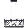 MELUCEE 4-Light Dining Room Chandelier Black Rectangle Rustic Light Fixtures Ceiling Hanging, Farmhouse Pendant Lighting for Kitchen Island Foyer Restaurant