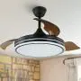 36'' Retractable Ceiling Fan with Lights bladeless Ceiling Fan with Lights and Remote Control, Silent Motor for Living Room Dining Room Bedroom, Black
