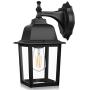Dusk to Dawn Sensor Outdoor Wall Lanterns, Exterior Wall Lights Fixture with E26 Base LED Bulb, Wall Mount Sconce Anti-Rust Waterproof Matte Black Wall Lamp with Clear Glass Shade for Garage Doorway