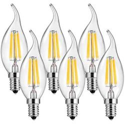 LEDGLE Dimmable LED Edison Bulbs Vintage LED Filament Light Bulbs, 6W 550lm, Warm White 2700K, Equivalent 50W, E12 Base Lamp for Restaurant,Home,Reading Room, 6 Pcs