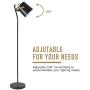 CO-Z Vintage Floor Lamp Black Adjustable, Industrial Standing Lamp with Metal Shade, Rustic Floor Lamp Task for Living Room Bedroom Reading Office.