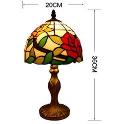 Tiffany Elegant Floral W8 Inches Table Lamp Two Beautiful Roses Taking Natural Beauty to Your Home Antique Bedside Table Reading Light Living Room Art Crafts Gifts Mural Times