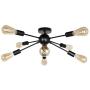 JHLBYL Sputnik Chandelier 8-Light Black Modern Pendant Lighting Semi Flush Mount Ceiling Light Fixture Mid Century Starburst Style Ceiling Lamp for Bedroom Living Room Dining Room Foyers