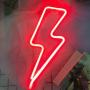 Protecu Red Neon Sign Lightning Bolt, LED Neon Decorative Lights for Wall Decor, Neon Sign Shaped Decor Light, USB/ Battery Operated LED Neon Light Sign for Kids, Christmas, Party, Room Decorations (Red)