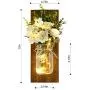 Mason Jar Wall Candlestick Lighting, Home Decoration, Living Room, Bathroom, Hanging Retro Wall Closet 6 Hours LED Lighting with Remote Control(2 Sets) (Large, Burn Color)