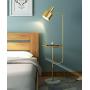 Hsyile Lighting KU300217 Contemporary Modern Creative Floor Lamp with a Table,Suitable for Living Room,Den,Office,Bedroom - E26 Bulb - Brushed Brass Finish