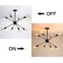 XIPUDA 8-Light Sputnik Chandelier Lighting Modern Sputnik Light Fixture Oil Black Mid Century Ceiling Chandeliers Industrial Sputnik Light for Bedroon Dinning Room and Office