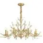 E12 Classic Crystal Pendant Light 8 Lights Adjustable Chain Ceiling Light Fixture Metal Floral Candle Chandelier for Kitchen Living Room Dining Room Cafe