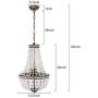 6-Light Crystal Chandelier Pendant Light, 13.5 inch French Empire Ceiling Light Fixture Farmhouse Antique Bronze for Dining Room, Living Room and Bedroom