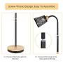 HAITRAL Modern Floor Lamp - Tall Standing Lamp with 360° Adjustable Swing Arm, Industrial Reading Lamps for Living Room, Bedroom, Office, College Dorm - Black (Without Bulb)