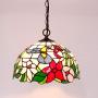 Tiffany Hanging Light W12H32 Inch Stained Glass Pendant lamp 1E26 Hummingbirds Style S101 WERFACTORY Series Art Lamps Chandelier Ceiling Fixture Kitchen Island Bar Hallway Living Room Dining Room Loft
