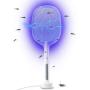 GLOUE 2 in 1 Bug Zapper, Electric Fly Swatter Mosquitoes Killing without Waving Hands, Fly Zapper Indoor Mosquito Swatter Suitable for Home and Outdoor, 3000 Volts & USB Charger