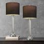 OYEARS Crystal Table Lamp Set of 2 for Living Room Bedroom 27.75“ Modern Buffet Table Lamps for Dining Room with Fabric Drum Shade Black