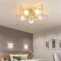 KWOKING Lighting 5 Lights Creative Flush Mount Ceiling Light Minimalist Industrial Star Ceiling Light Fixture Modern Decoration for Children Room, Hallway,Living Room Gold