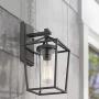 Emliviar Outdoor Porch Lights 2 Pack Wall Mount Light Fixtures, Black Finish with Clear Glass, 20065B1-2PK
