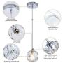 Bewamf Modern Chrome Crystal Ceiling Pendant Lighting Adjustable Mini Pendant Light for Kitchen Island Dining Room Bedroom 1 Pack