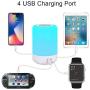 Table Lamp Touch Night Light - 4 Quickly Charge USB Port Bedside Lamps with Dimming Warm White Light 13 Colors RGB Table Lamp for Bedroom Living Room Office Hallways (White)