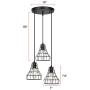 Farmhouse Black Pendant Lighting 3-Light Industrial Modern Hanging Lighting Fixtures for Dining Room Bedroom Kitchen Living Room Hallway Foyer Bar (Swag Lampshade)