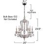 Farmhouse Wood Chandelier Candle Holder 5-Light Distressed White Wooden Chandelier French Country Rustic Chandelier Pendant Lighting with Adjustable Chain by Oaks Decor