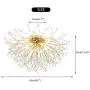 Garwarm Firework Chandeliers, 6-Lights Sputnik Ceiling Lamp Modern Semi Flush Mount Crystal Ceiling Lighting 24 Inch LED Ceiling Light Fixtures for Living Room Dining Room Gold, 4000K