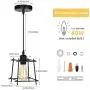 HAITRAL Industrial Pendant Light - Adjustable Hanging Ceiling Lamp, Black Metal Pendant Lighting for Kitchen Island Dining Room Hallway Bar (Without Bulbs)