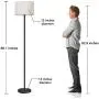 Lifeholder Floor Lamp, Mid Century Standing Lamp Include A Warm White Edison Bulb, 3 Way Dimmable Floor Lamp with Line Fabric Shade, Touch Floor Lamps Idea for Bedroom, Living Room or Office Lifeholder Floor Lamp, Mid Century Standing Lamp Include A Warm White Edison Bulb, 3 Way Dimmable Floor Lamp with Line Fabric Shade, Touch Floor Lamps Idea for Bedroom, Living Room or Office