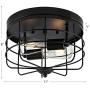 WINGBO Industrial Close to Ceiling Light Fixture, Farmhouse Style Flush Mount Lighting, for Hallway Dining Room Kitchen