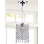 Modern Crystal Chandelier with 1 Lights Pendant Light for Dining Room, Bedroom, Living Room (Chrome)