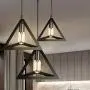 EEEKit Industrial Pendant Light Fixture, Black Cage Pendant Lights, E26 Base Farmhouse Fixture for Kitchen Island Dining Room Table Foyer Entryway Hallway