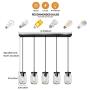 PUZHI HOME Mason Jar Pendant Lights, 5-Light Farmhouse Kitchen Island Light Rustic Chandelier Barn Pendant Lighting Ceiling Lamp for Kitchen Farm Barn Diningroom
