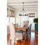 Homenovo Lighting 6-Light Wagon Wheel Chandelier, Matte Black