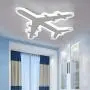 LITFAD Airplane Shape Dimmable LED Ceiling Light Fixture 17.32 Inch Wide Pendant Lamp Ultra-Thin Ceiling Lamp in White for Boys Bedroom,Kids Room,Children Bedroom
