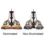 Capulina Handcrafted Tiffany Glass Chandelier, 5 Lights Tiffany Ceiling Light Fixture, Victorian Lampshade Dinning Room Lighting Fixtures Hanging, Antique Kitchen Lights CL078802-5CP