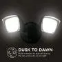 Home Zone Security Dusk to Dawn LED Flood Light - Outdoor Weatherproof Twin Head Hardwired Security Light, Bronze Home Zone Security Dusk to Dawn LED Flood Light - Outdoor Weatherproof Twin Head Hardwired Security Light, Bronze