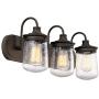 Kira Home Mason 23'' 3-Light Industrial Vanity/Bathroom Light + Seeded Glass Shade, Oil-Rubbed Bronze Finish