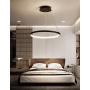LightInTheBox Acrylic Chandelier Modern 80cm LED Ring Pendant Light with Oval 1 Ring Max 40W Chrome Ceiling Light Fixture For Study Room Office Dining Room Living Room (Black)