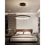 LightInTheBox Acrylic Chandelier Modern 80cm LED Ring Pendant Light with Oval 1 Ring Max 40W Chrome Ceiling Light Fixture For Study Room Office Dining Room Living Room (Black)
