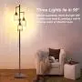 Dimmable Standing Lamp,Industrial Floor Lamps,Black Tree Lamp Rustic Tall Lamps Lighting with 3 Elegant Teardrop Cages & 3 Edison LED Bulbs for Bedrooms Living Room