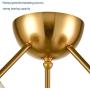 Classic Mid Century Modern Globe Semi Flush Mount Ceiling Light Sputnik Chandeliers,White Frosted Glass Gold Finished for Living Room Dining Room Bedroom 3- Light