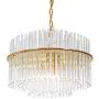 BOKT Modern Crystal Glass lamp for Dining Room Light Fixtures 10-Lights Contemporary Luxury Ceiling Chandelier Lighting for Kitchen Bedroom Living Room (23.6''/ 60cm)