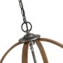 KSANA Farmhouse Chandeliers for Dining Rooms, 4 Lights Metal Dining Room Lighting Fixtures Ceiling Hanging, Orb Foyer Chandelier Lighting for Bedroom and Living Room, Faux Wood & Silver Brushed Finish