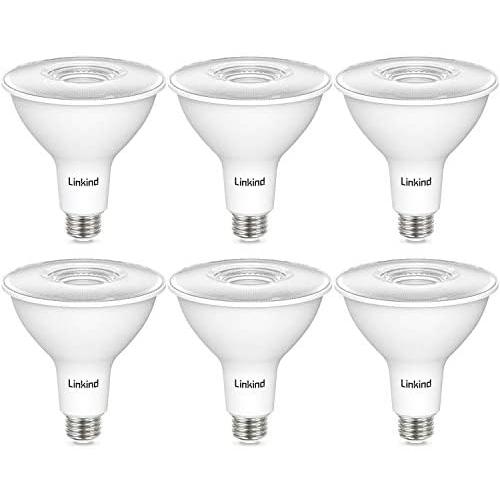 Linkind PAR38 Dimmable LED Light Bulb, 13W (90W Equivalent), 3000K Warm White, 1000lm, Indoor/Outdoor Flood Light, Wet Location, UL Listed, FCC, 6 Pack