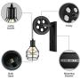 BAYCHEER HL471082 1 Light Wall Sconce Keyed Socket Pulley LED Industrial Wall Sconces Retro Wall Lights Fixture for Indoor Lighting Barn Restaurant in Black Finished