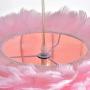 Maxax Feather Chandelier Pink Pendant Light Fixture with 3 Lights for Bedroom Kitchen Restaurant Living Room