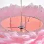 Maxax Feather Chandelier Pink Pendant Light Fixture with 3 Lights for Bedroom Kitchen Restaurant Living Room