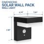 Hyperikon LED Solar Lights Outdoor, Wall Pack Fence Sconce, 4000K Daylight, PIR and Photocell Sensor 2 Pack