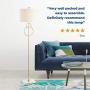 JONATHAN Y JYL1097A Haines 60'' Modern Circle Marble/Metal LED Floor Lamp Classic,Glam,Transitional for Bedrooms, Living Room, Office, Reading, Gold Leaf/White